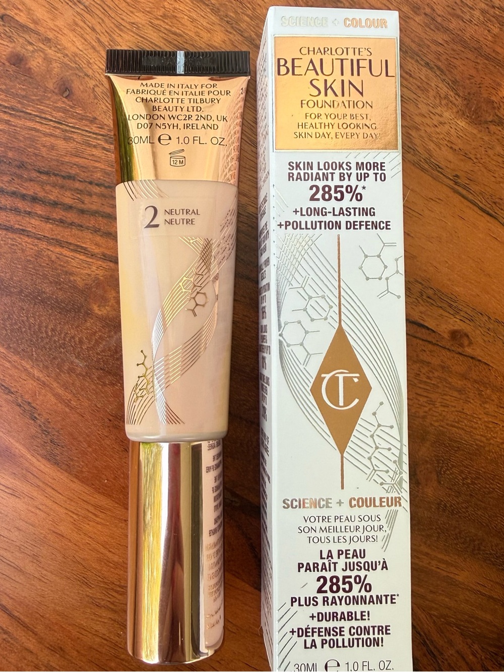 NEW Charlotte Tilbury Beautiful Skin Foundation Tube – 2 NEUTRAL